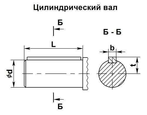 Цилиндрический вал мотор-редуктора МЧ-125